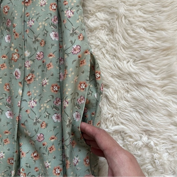 Vintage Express Compagnie Internationale Dress Sleeveless Maxi Floral Green Sz S - Picture 7 of 13